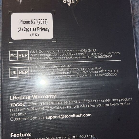 TOCOL 2+2 For iPhone Privacy Screen Protector 6.7” 2 Pack Phone Case Bonus - Picture 2 of 8